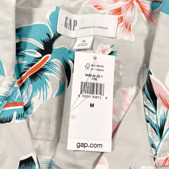 Gap Shirt Men Short Sleeve Hawaiian Button Down Shirt - Picture 8 of 8
